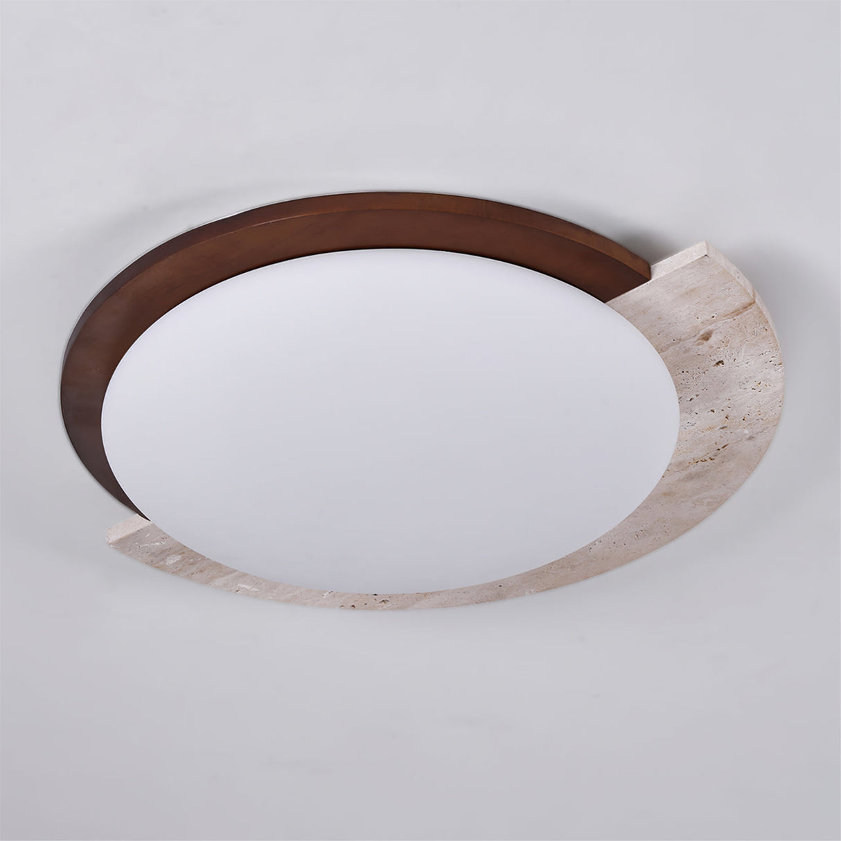 Modern Travertine Ceiling Light Oval Wood Acrylic Design - Product detail 14