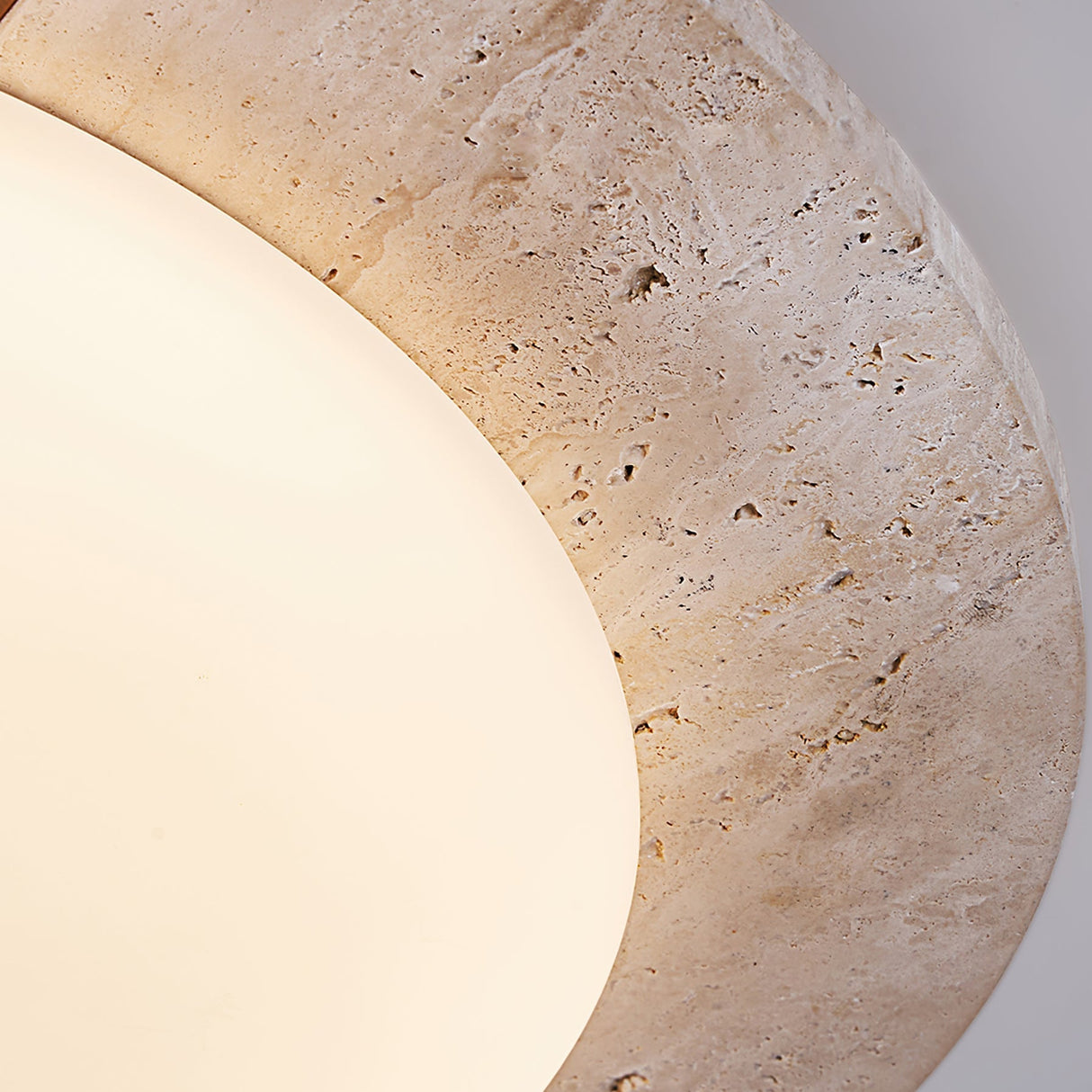 Modern Travertine Ceiling Light Oval Wood Acrylic Design - Product detail 9