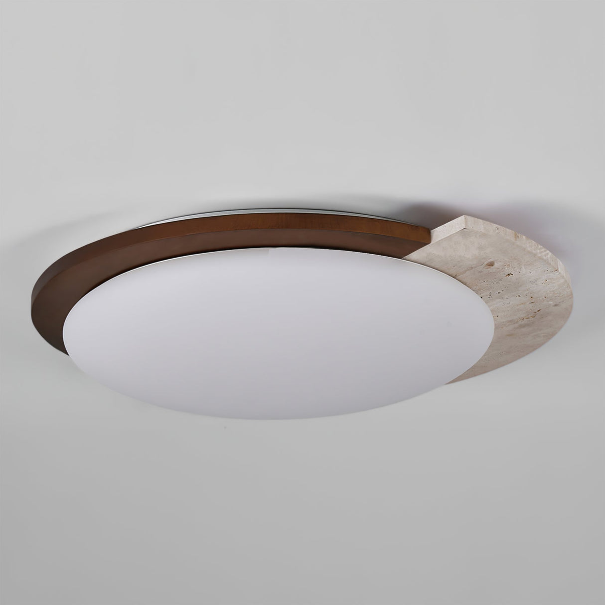 Modern Travertine Ceiling Light Oval Wood Acrylic Design - Product detail 12