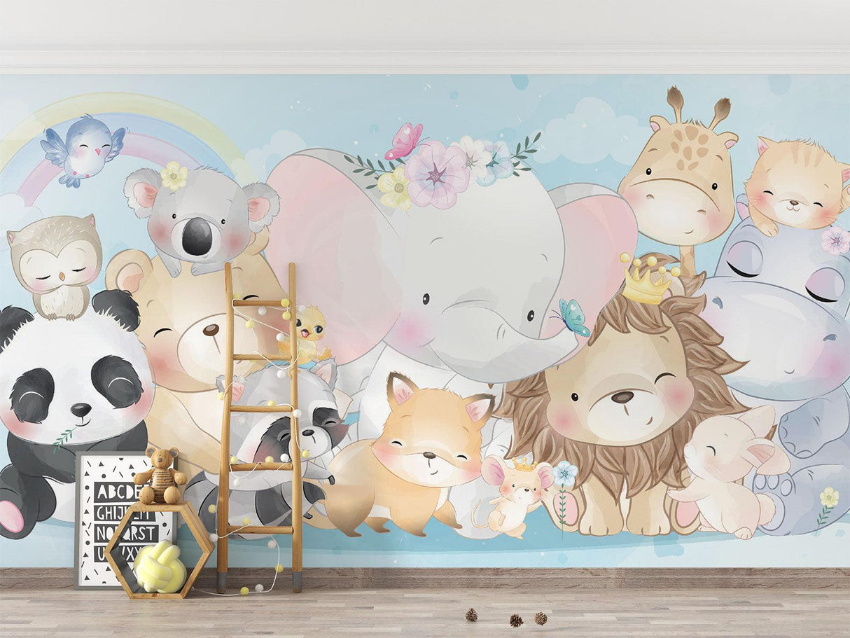 Nursery Safari Wallpaper paired with minimal Scandinavian decor