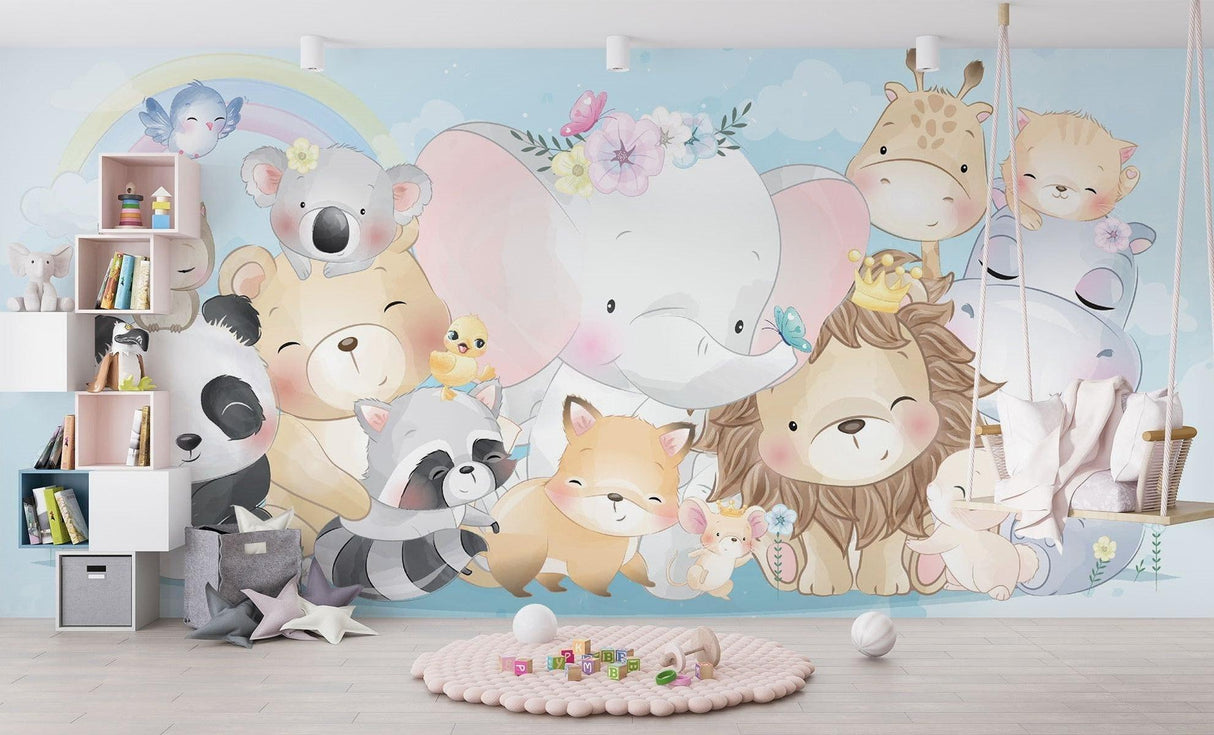 Animal Friends Wallpaper making a playroom feel warm and welcoming