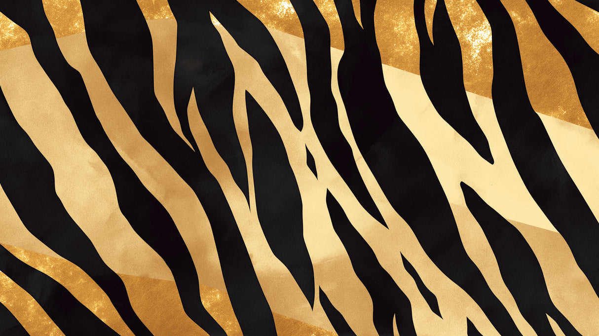 Gold and black zebra pattern design file showing the intricate stripe details and metallic finish