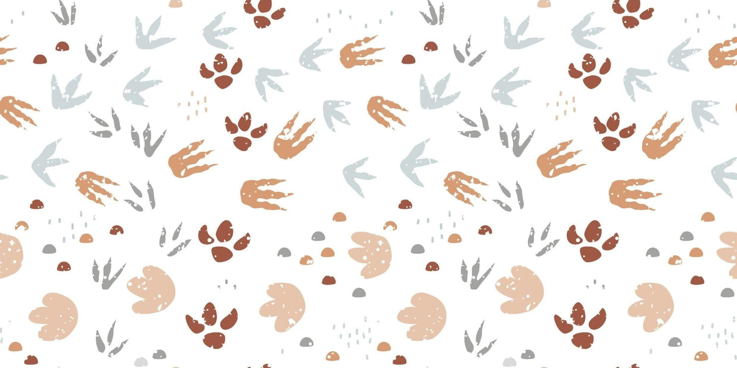 Animal tracks and birds design file showing detailed pattern on white background
