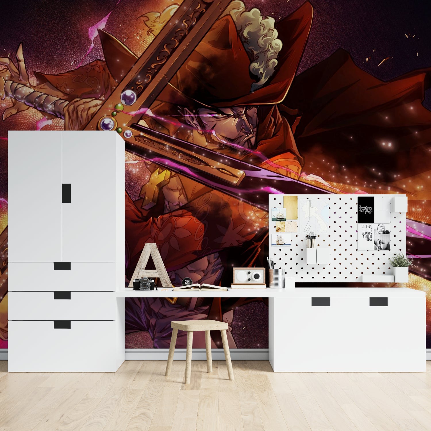 Fantasy Anime wall mural bringing bold style to teen bedroom space