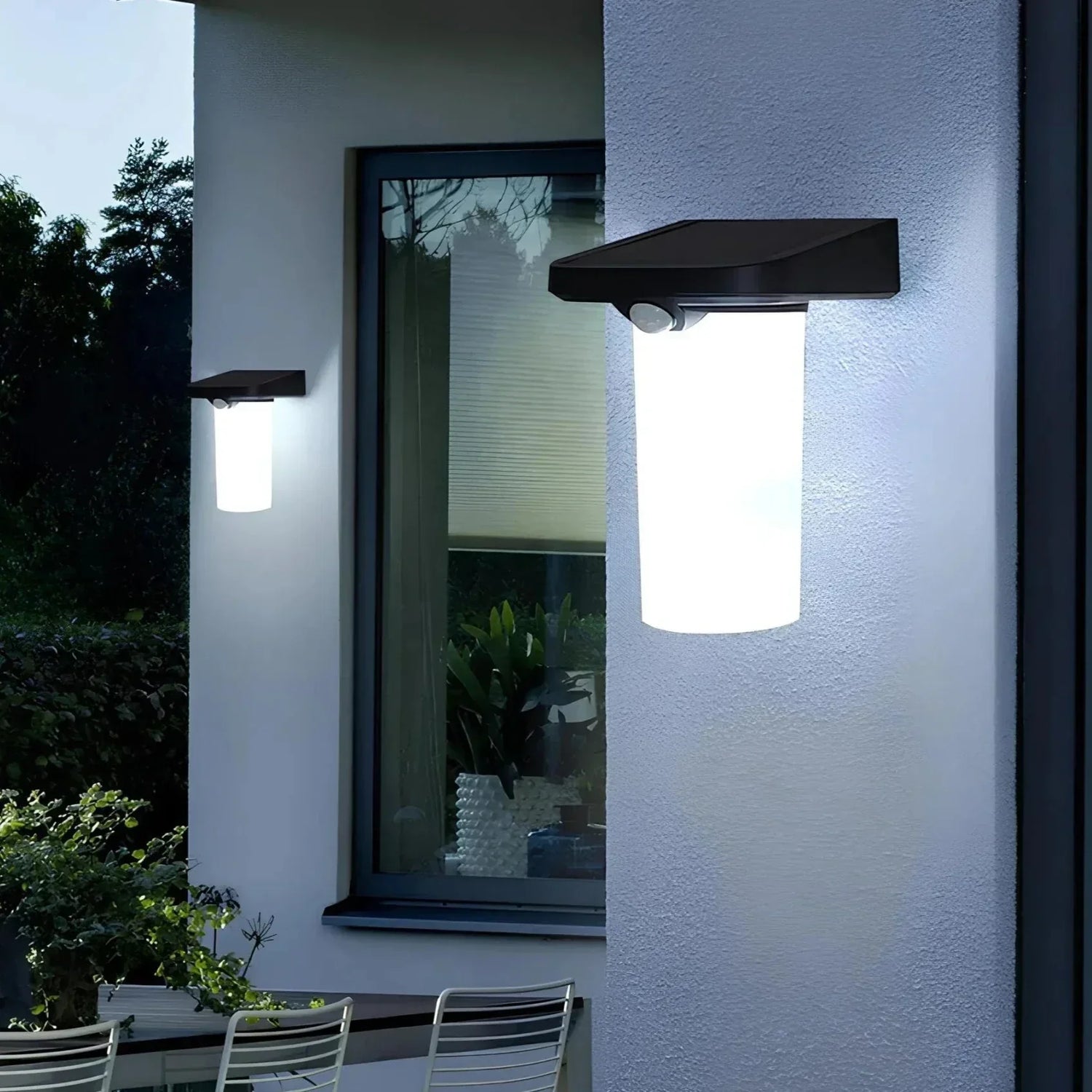 Motion Sensor Solar Wall Light  Modern LED Security Sconce - Product showcase