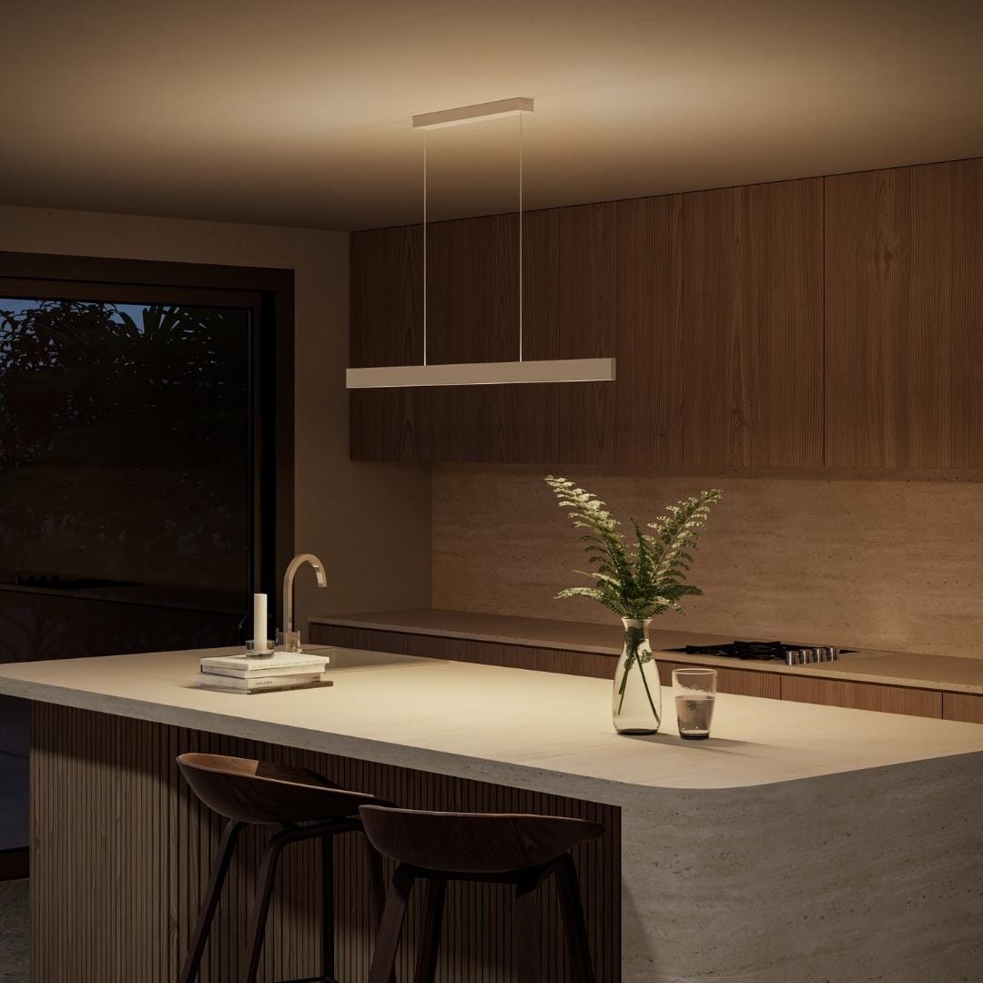 Modern LED Linear Pendant Minimalist Black Aluminum Bar Light - Product example