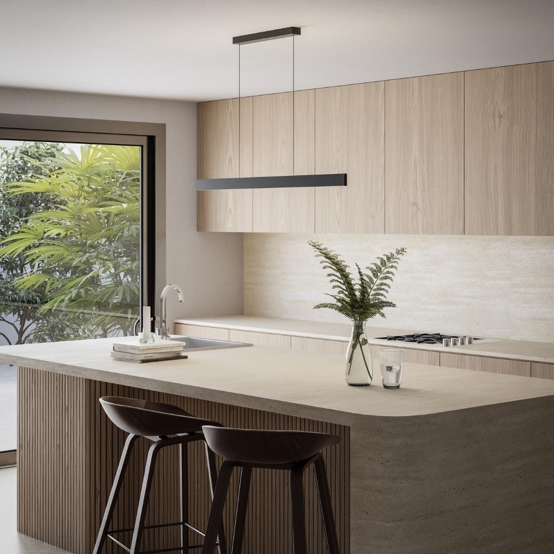 Modern LED Linear Pendant Minimalist Black Aluminum Bar Light - Product detail 4