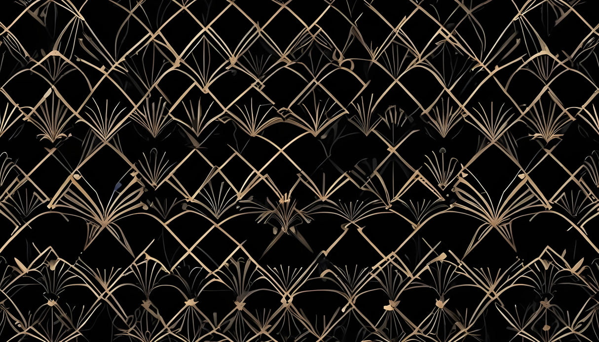Art deco geometric pattern design file showing detailed black and gold motif