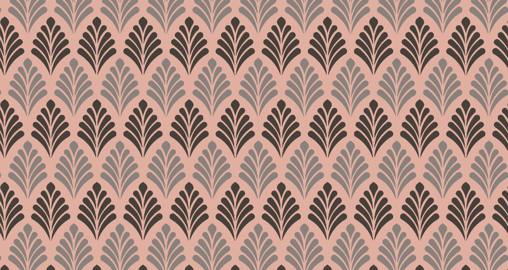 Art deco fan pattern design file showing detailed pink and black geometric motif