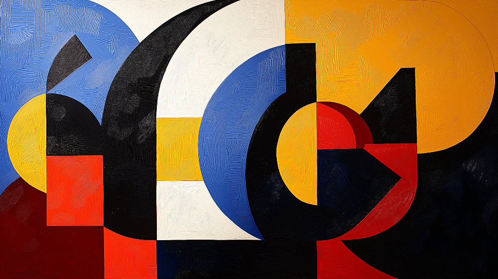 Art Deco geometric wallpaper design file showing bold curves and angular shapes in vibrant colors