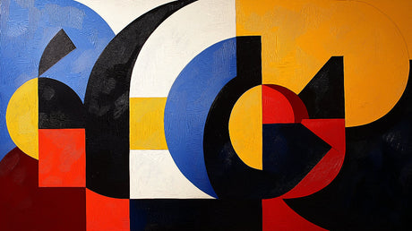 Art Deco geometric wallpaper design file showing bold curves and angular shapes in vibrant colors