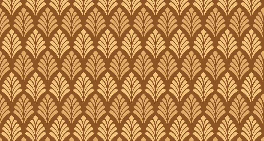Art Deco geometric fan pattern design file showing intricate brown and gold details