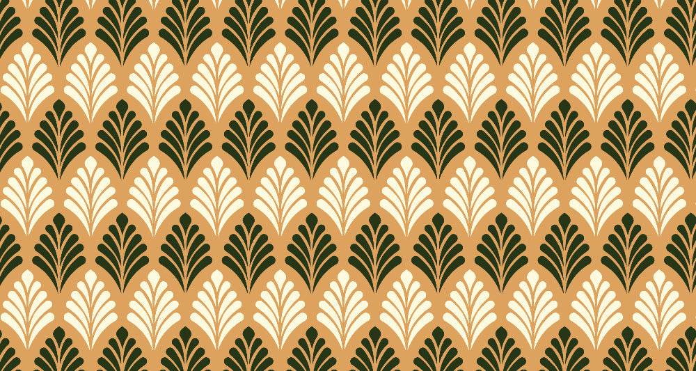 Art deco geometric fan pattern design file showing intricate gold and black details