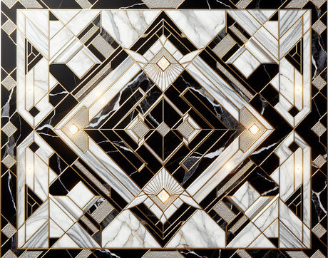 Art Deco geometric marble and gold pattern design file showing intricate details and textures