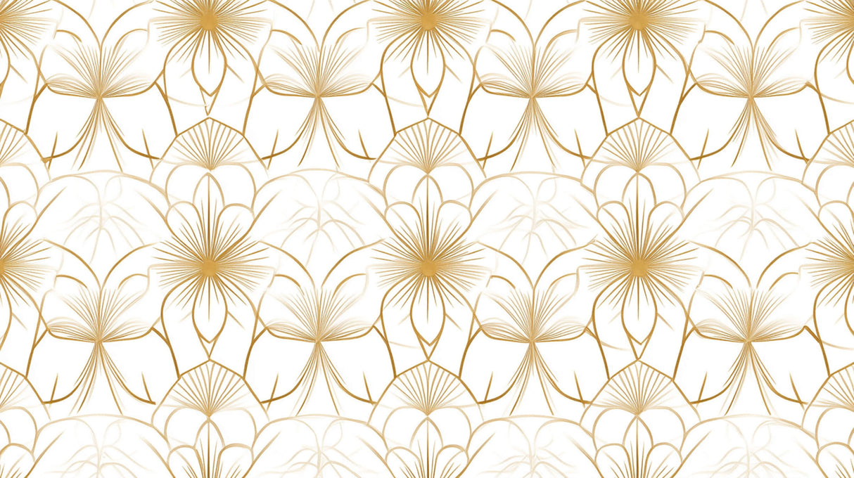 Art Deco golden floral pattern design file showing intricate details and metallic accents