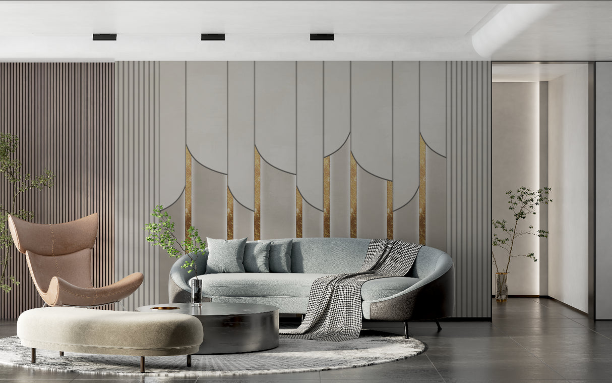 Art deco wall design showcased in upscale restaurant interior