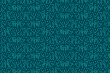 Art deco fan pattern wallpaper design file showing intricate teal geometric details