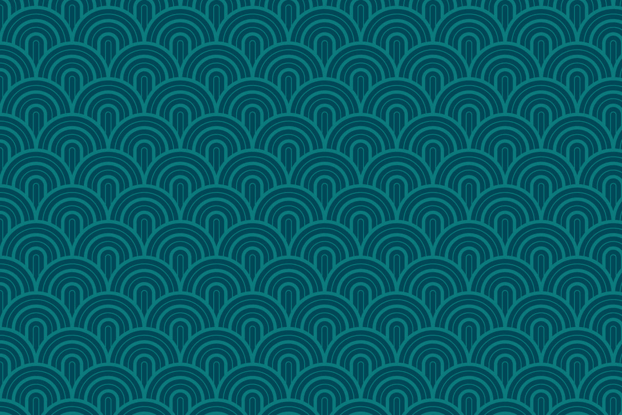 Teal art deco geometric arch pattern design file showing intricate details
