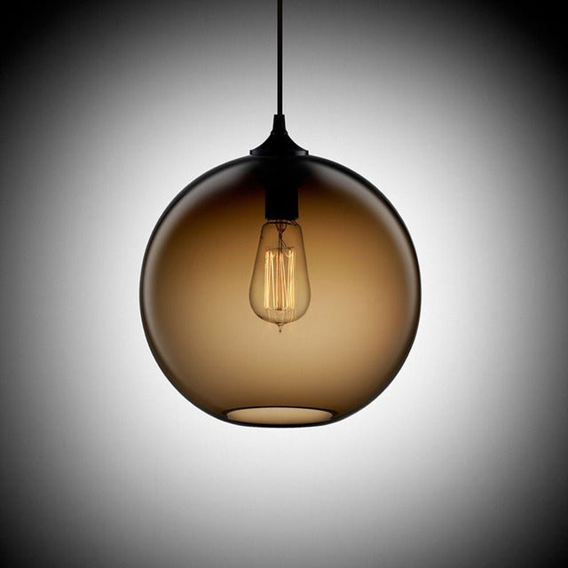 Modern Glass Pendant Light Colored Globe Shade Collection - Product detail 10
