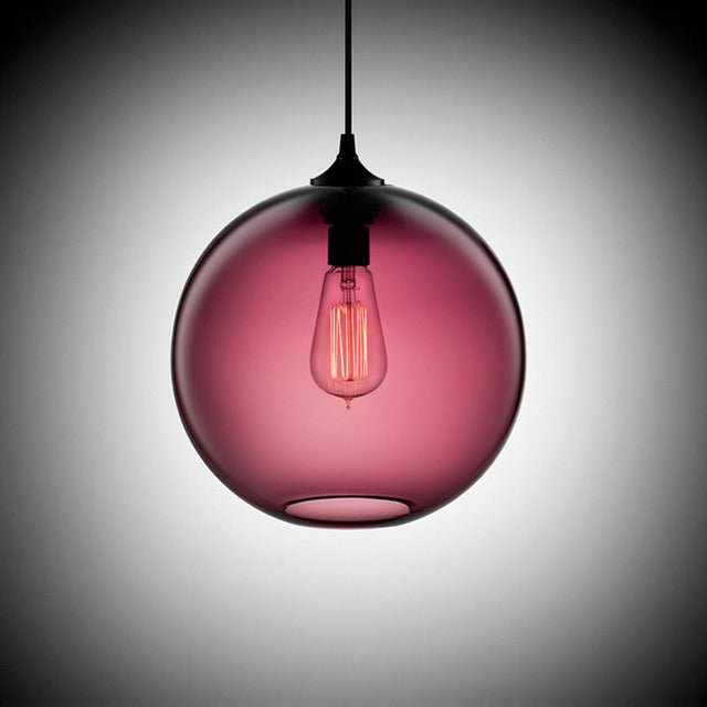 Modern Glass Pendant Light Colored Globe Shade Collection - Product detail 5