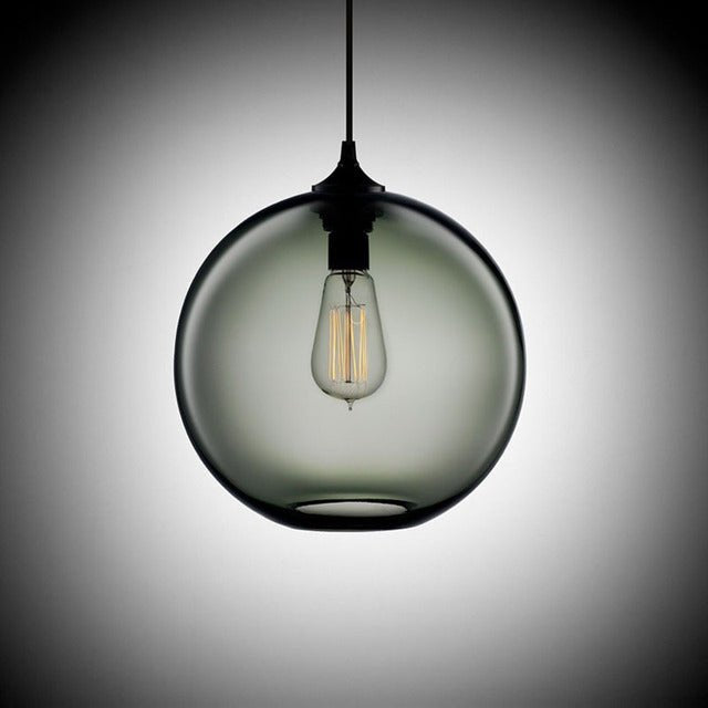 Modern Glass Pendant Light Colored Globe Shade Collection - Product detail 9