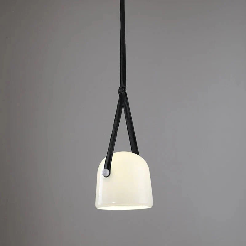 Modern Glass Pendant Light Sleek Black with Accent Strip - Product detail 10