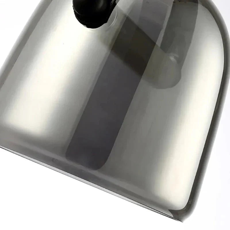 Modern Glass Pendant Light Sleek Black with Accent Strip - Product detail 14