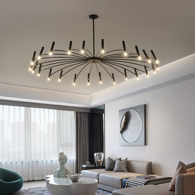 Modern LED Chandelier Adjustable Starburst Design - Detailed view