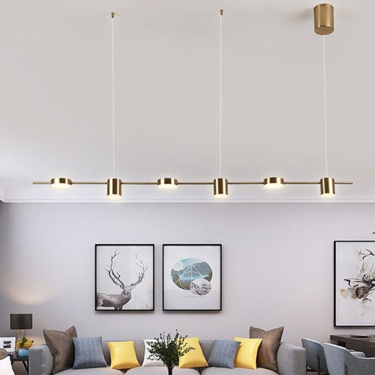 Modern LED Linear Pendant Brass Finish Adjustable Lighting - Product detail 8