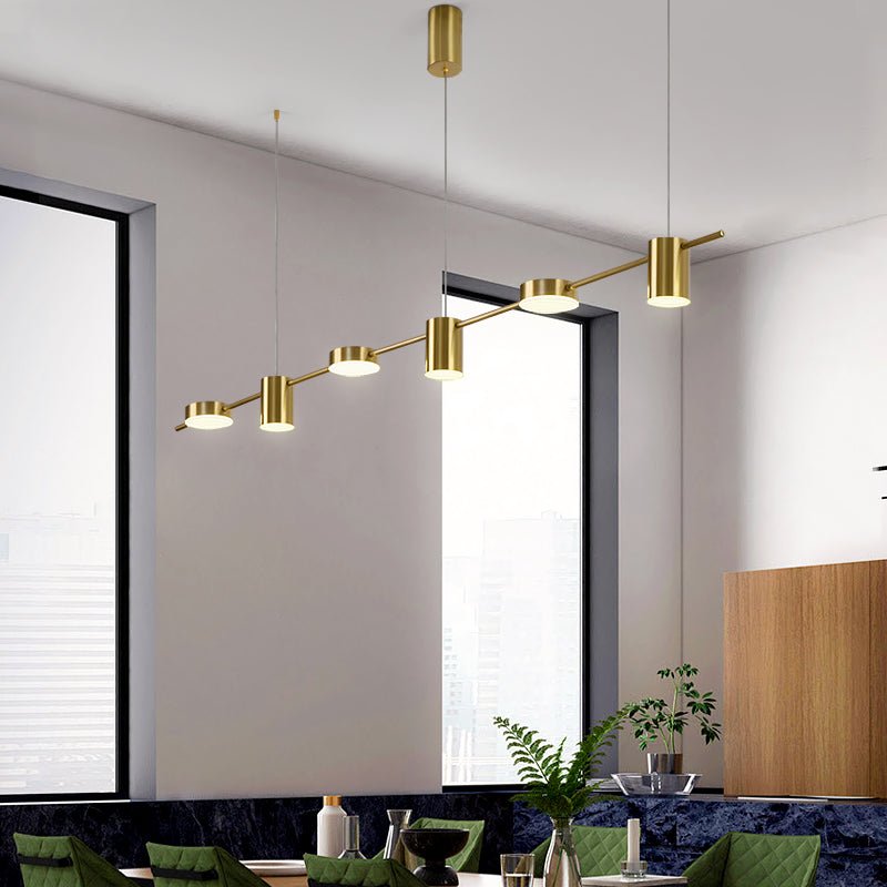 Modern LED Linear Pendant Brass Finish Adjustable Lighting - Product detail 4