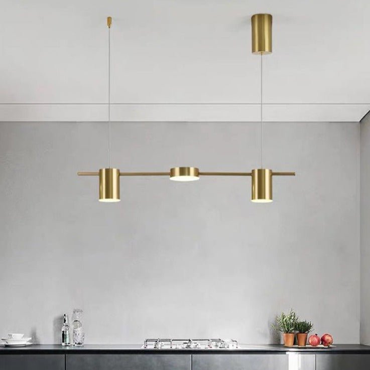 Modern LED Linear Pendant Brass Finish Adjustable Lighting - Product detail 9