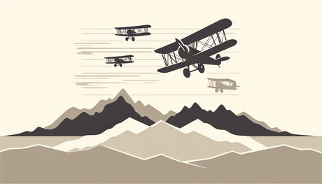 Mountain landscape with vintage planes wallpaper design file showing detailed pattern and texture