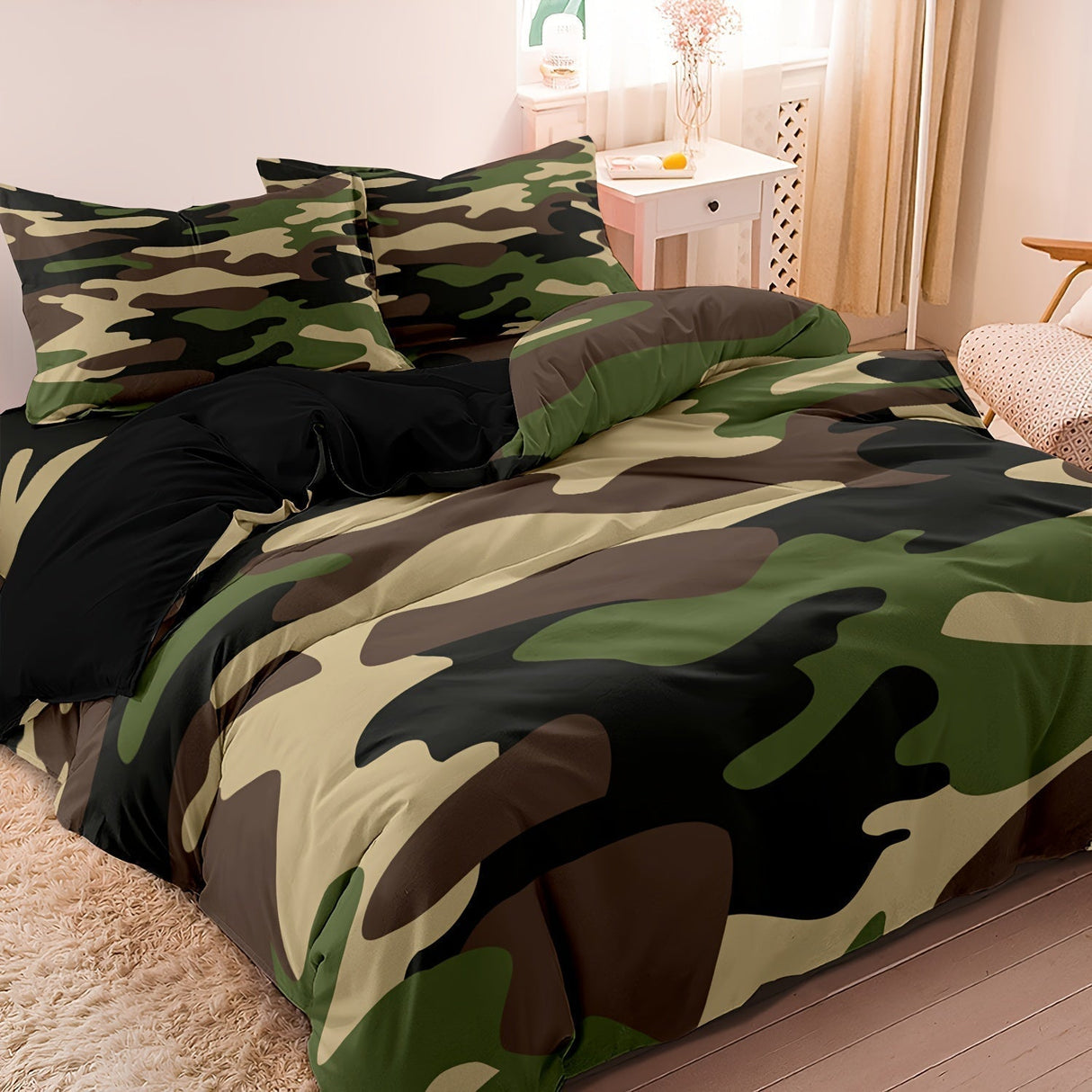 Modern Camouflage Bedding Set  Military Pattern Cotton Blend - Detailed view