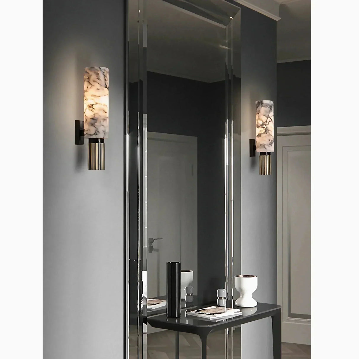 Marble Wall Sconce Natural Stone Cylindrical Shade - Product detail 10