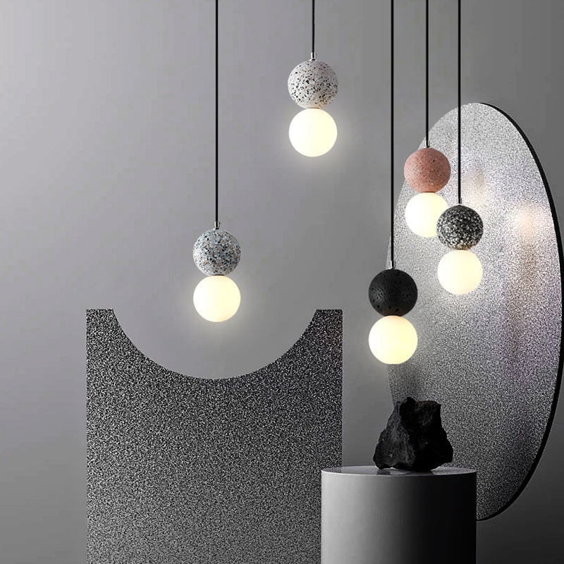 Modern Pendant Light Terrazzo Globe Glass Shade - Product example