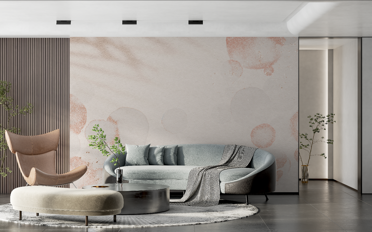 Abstract Mural Wallpaper | Soft Terracotta Circular Pattern