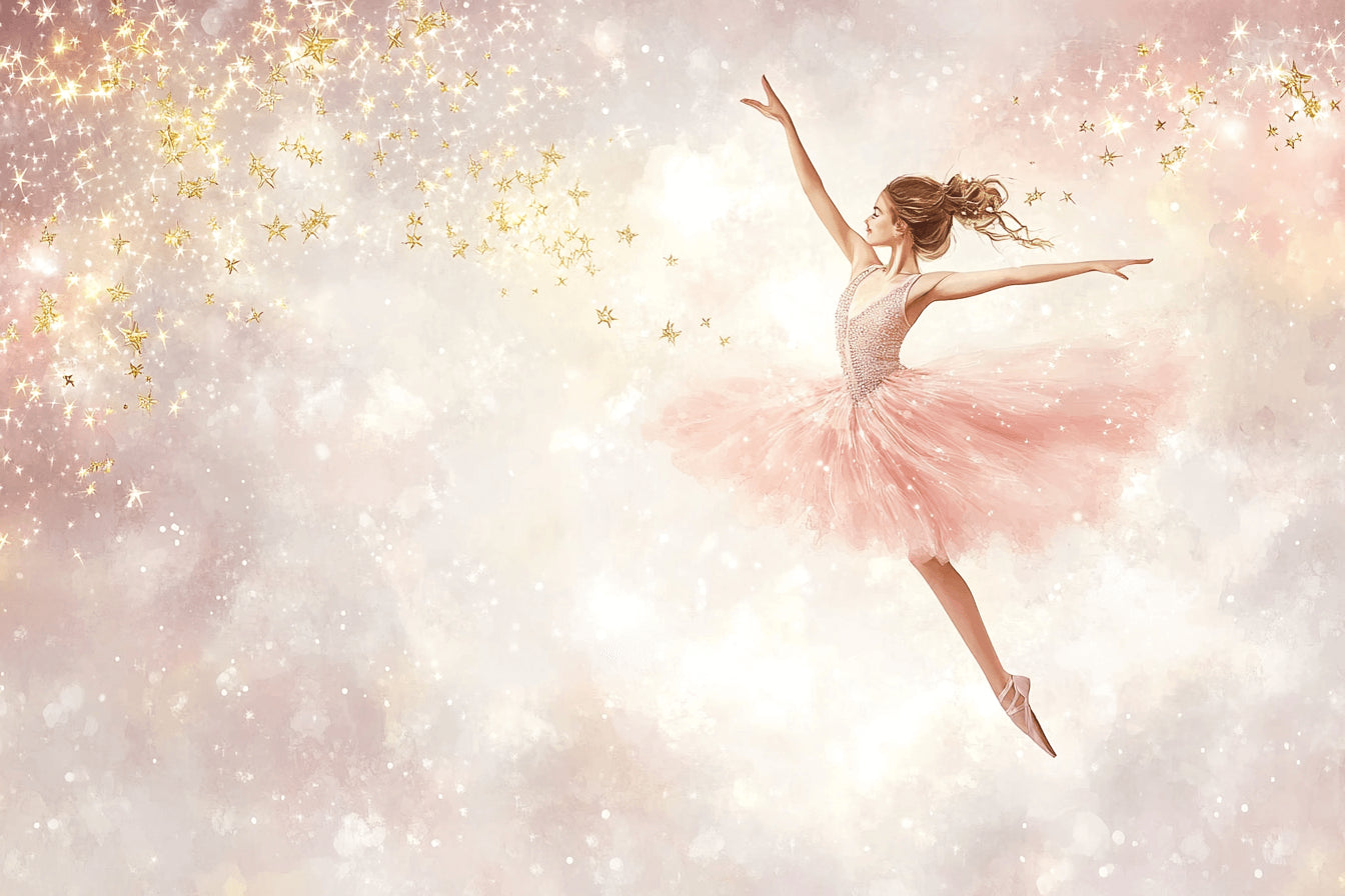 Ballet dancer design file showing detailed pink and gold star pattern