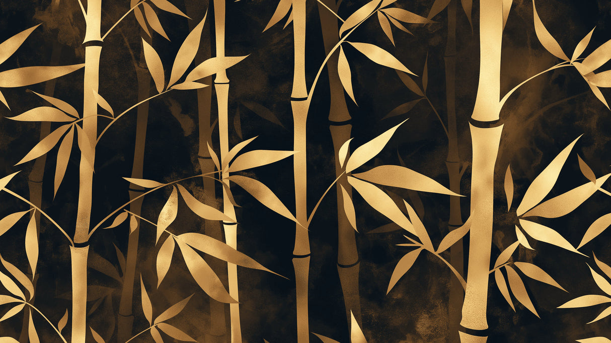 Bamboo forest wallpaper design file showing detailed black and gold pattern