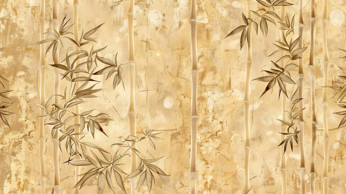 Bamboo wallpaper design file showing detailed stems and leaves pattern on beige background
