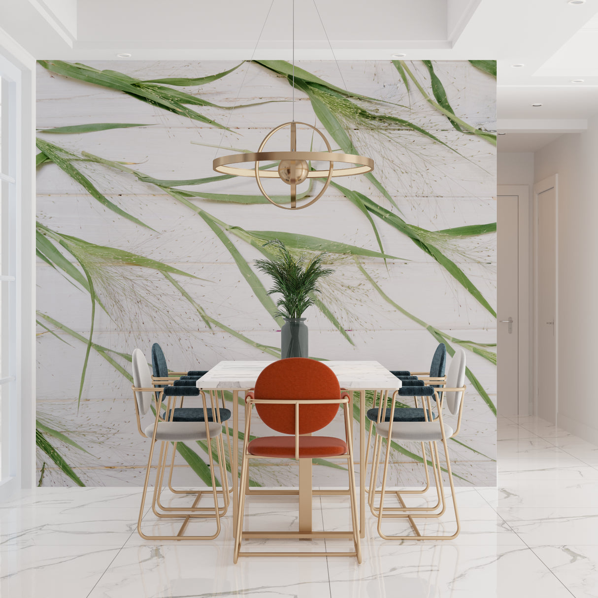 Elegant bamboo leaf pattern transforming a zen bedroom retreat