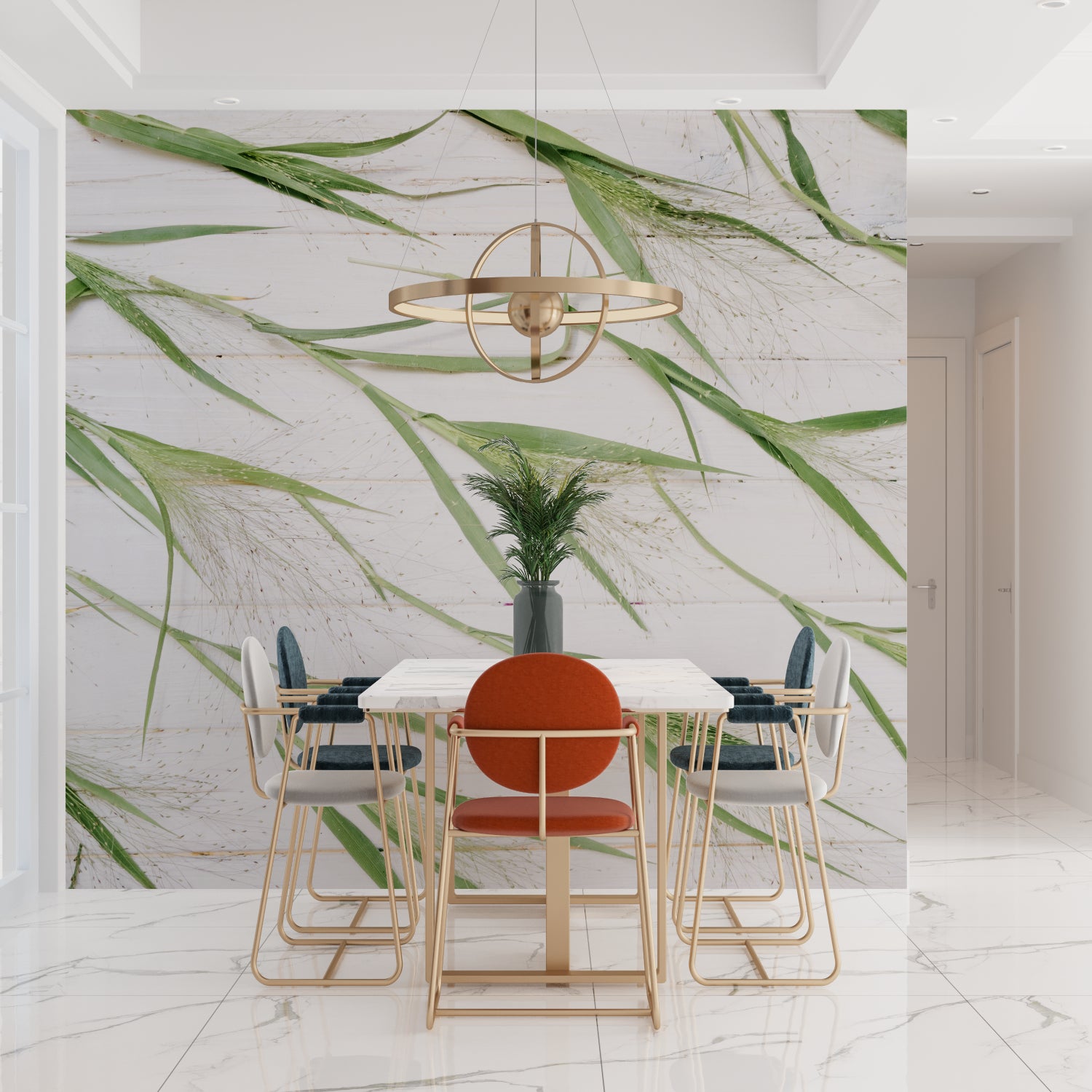 Elegant bamboo leaf pattern transforming a zen bedroom retreat