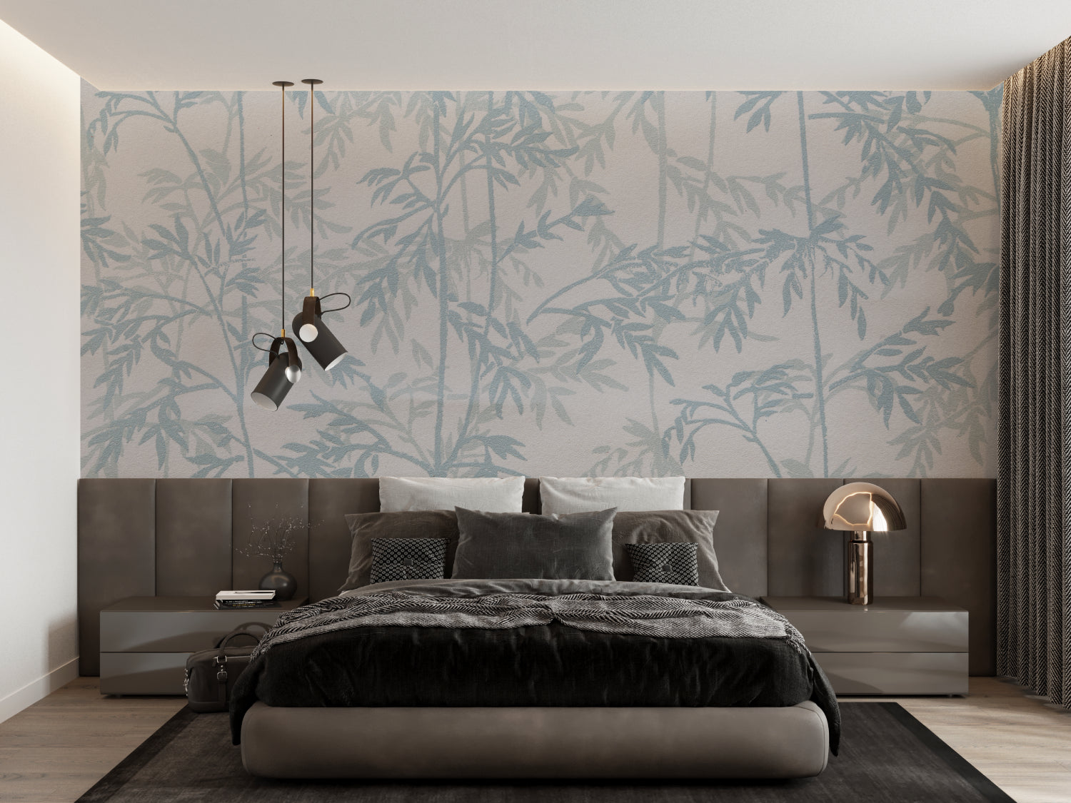 Botanical bamboo design showcased in a peaceful meditation room