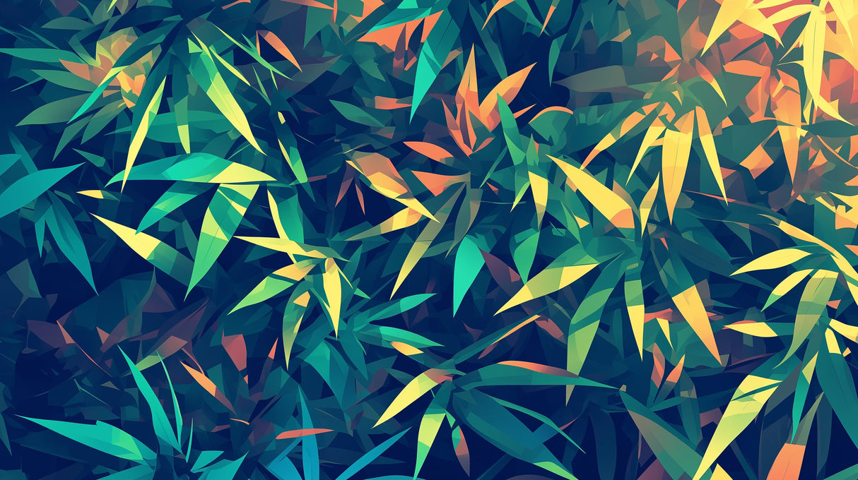 Tropical Bamboo Wall Mural in contemporary dining space