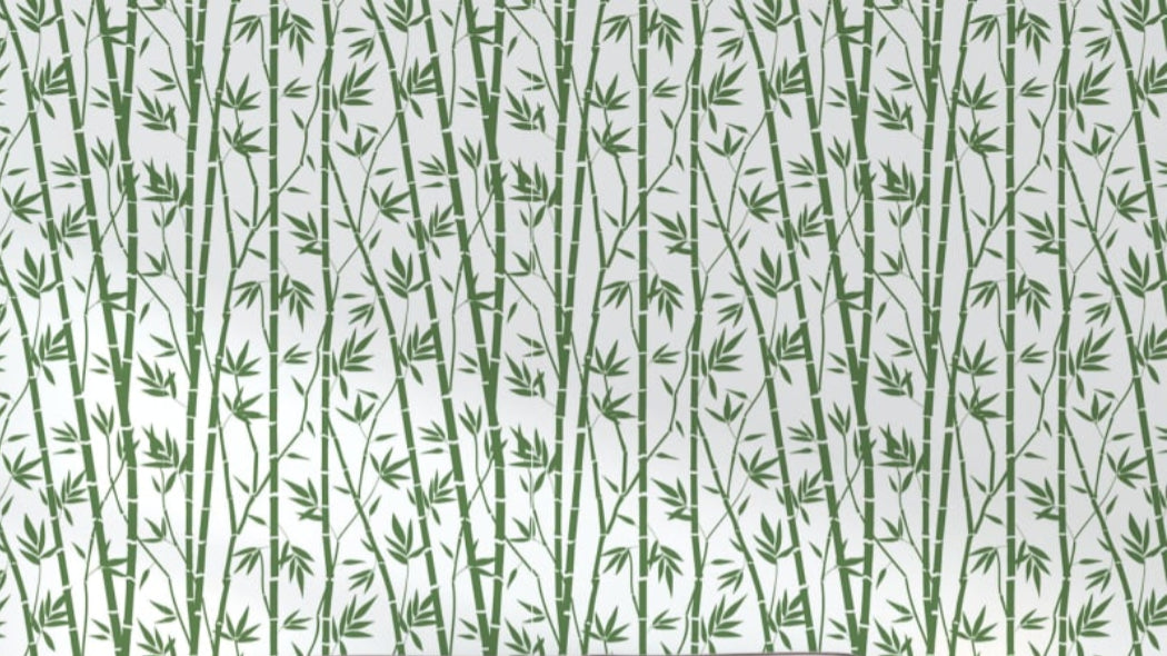 Green bamboo pattern wallpaper design file showing detailed oriental motif