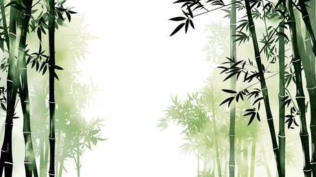 Japanese bamboo wallpaper design file showing detailed forest pattern and misty background