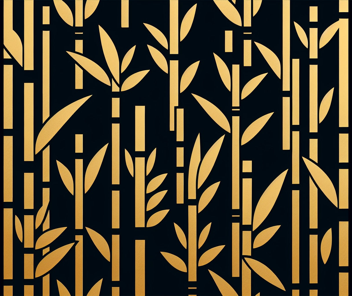Gold bamboo wallpaper design file showing detailed art deco pattern and metallic elements