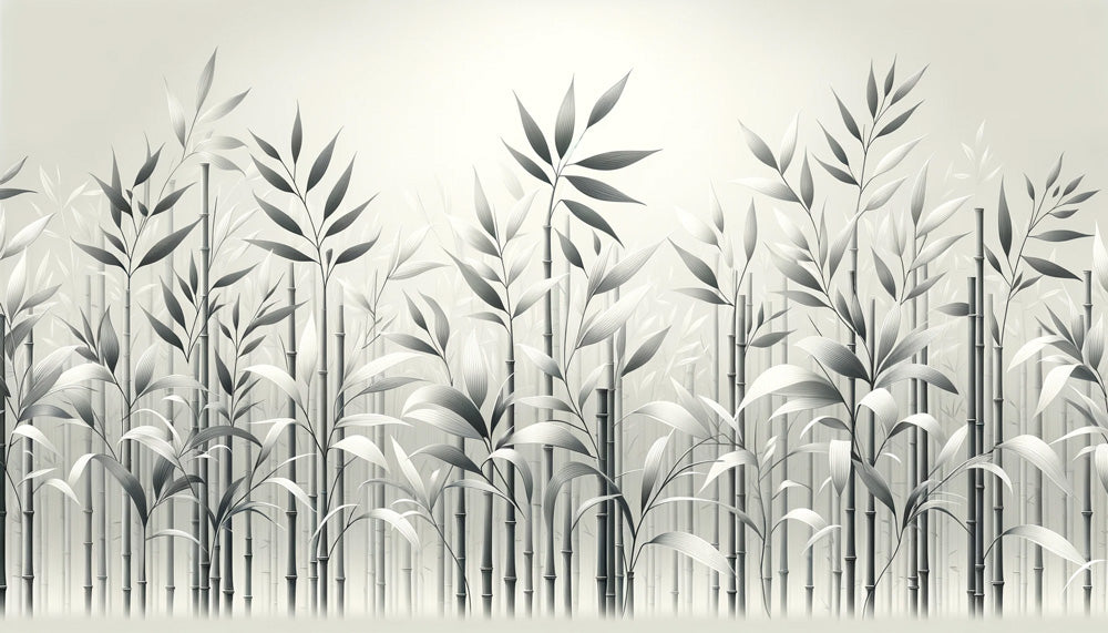 Monochrome bamboo forest design file showing detailed stems and leaves pattern