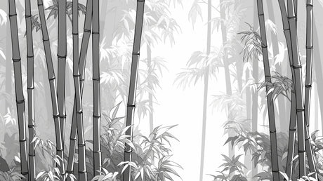 Monochrome bamboo forest design file showing detailed stems and leaves pattern