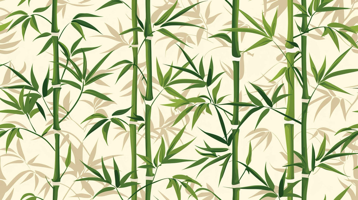 Elegant bamboo pattern design file showing natural green stems on beige background