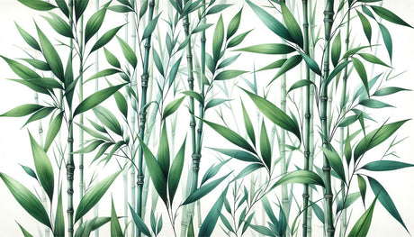 Oriental bamboo forest wallpaper design file showing detailed green stems and leaves pattern